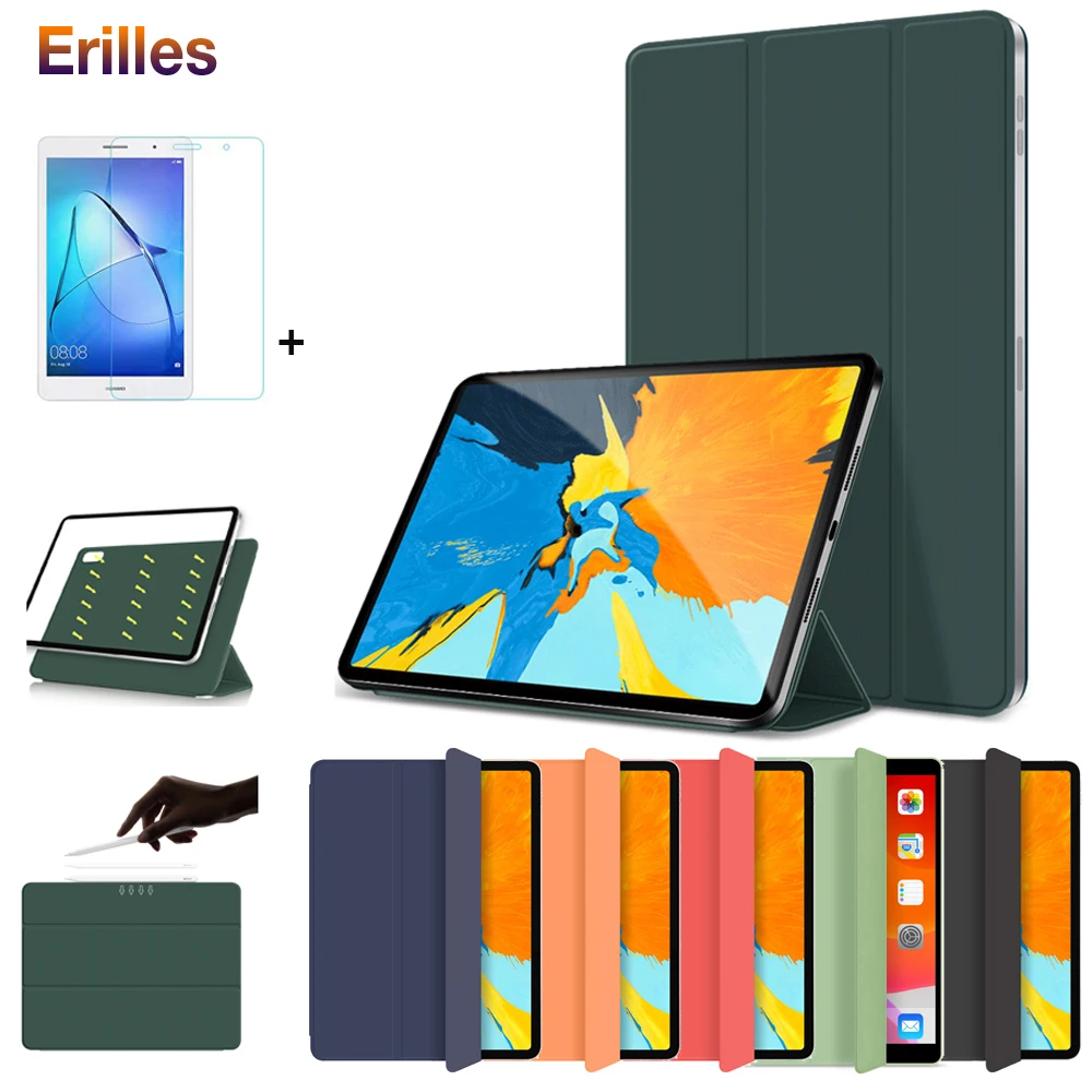 

Оригинальный чехол для Huawei MatePad Pro 10,8 дюйма, Магнитный футляр-держатель для карандашей, чехол-книжка с откидной крышкой и стеклянной пленкой ...