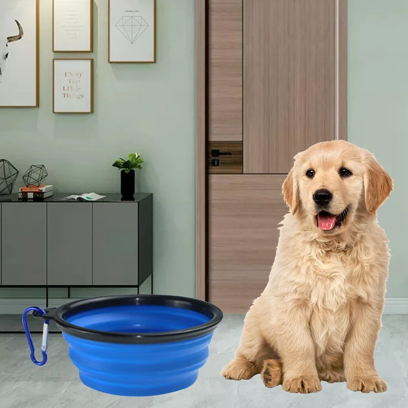 

Foldable Silicone Dog Bowls For Outdoor Travel Portable Pet Dogs Cats Silicone Water Bowl Food Dishes With Carabiner Clip
