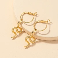 europe jewelry personality distorted snake geometric female exaggerated embossed stud earrings