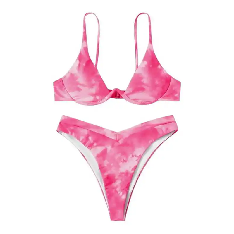 

Tie dye bikini set 2020 female Brazilian bikinis push up separate underwire swimsuit two piece sexy swimming suit
