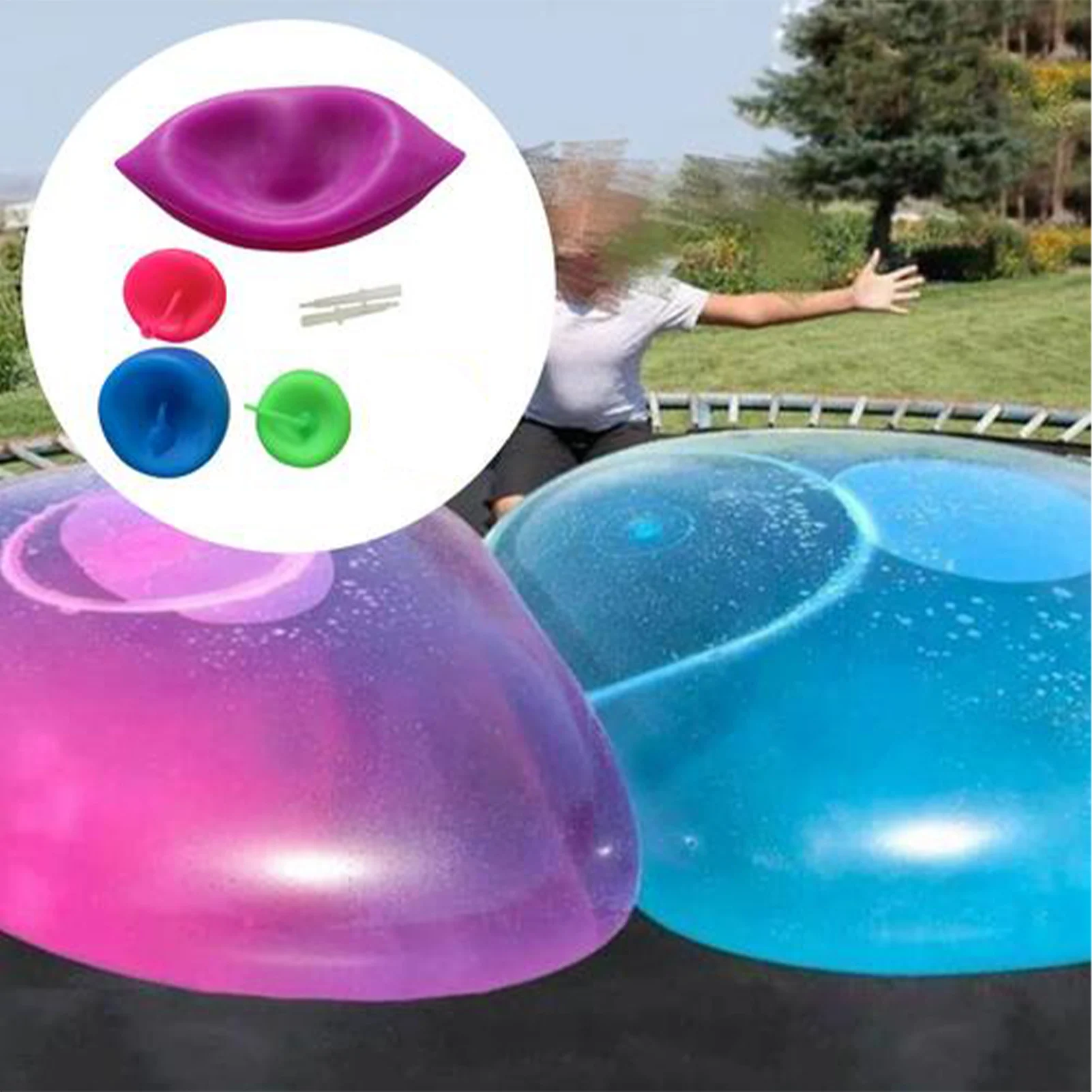 

70/120CM Children's Outdoor Soft Air Water-filled Bubble Ball Inflatable Balloon Ball Fun Party Toy Children's Outdoor Beach Toy