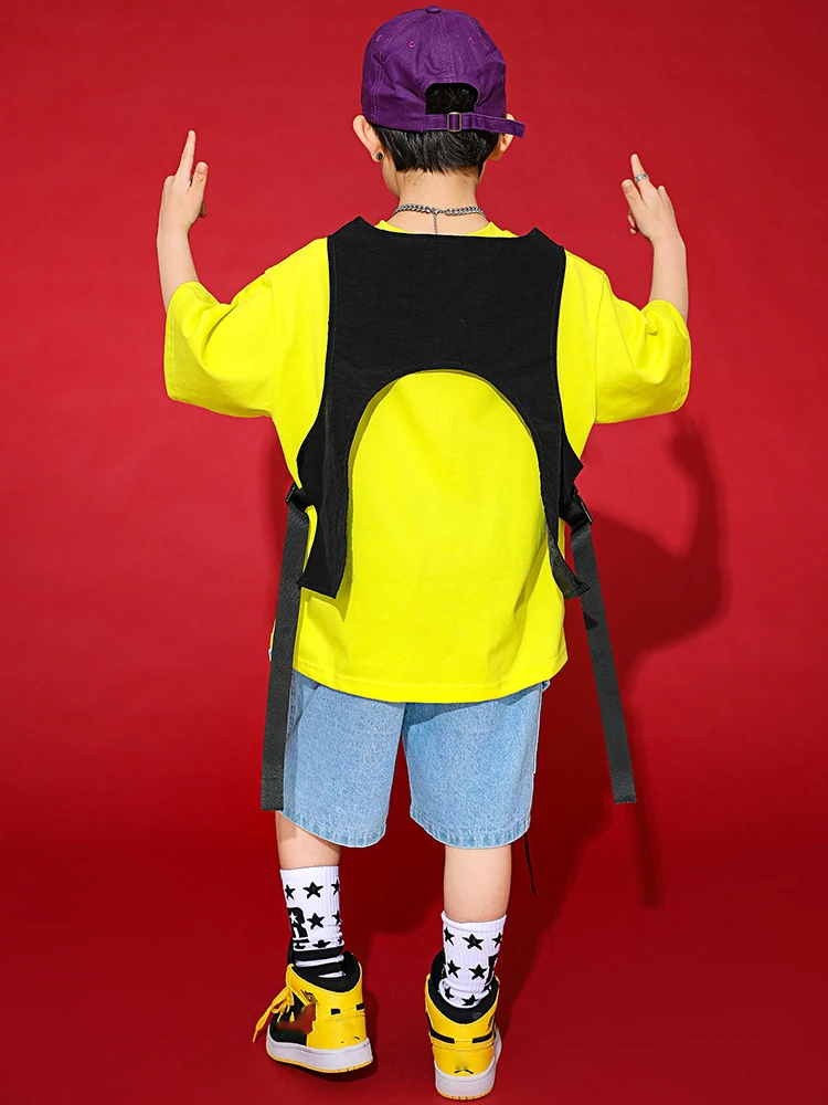 Детские танцевальные костюмы в стиле хип-хоп для детей костюм свободного кроя с