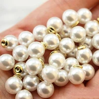 10pcs imitation pearl ear plug artificial bright pearl copper ear stud earring jewelry material accessories