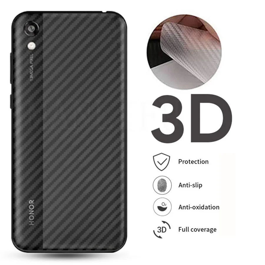 5 шт. защитная пленка на заднюю панель для huawei honor 8a 3D из углеродного волокна