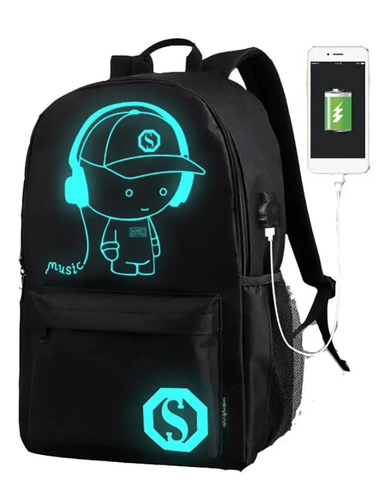 Большой светящийся Музыкальный Рюкзак с USB портативный уличный дорожный