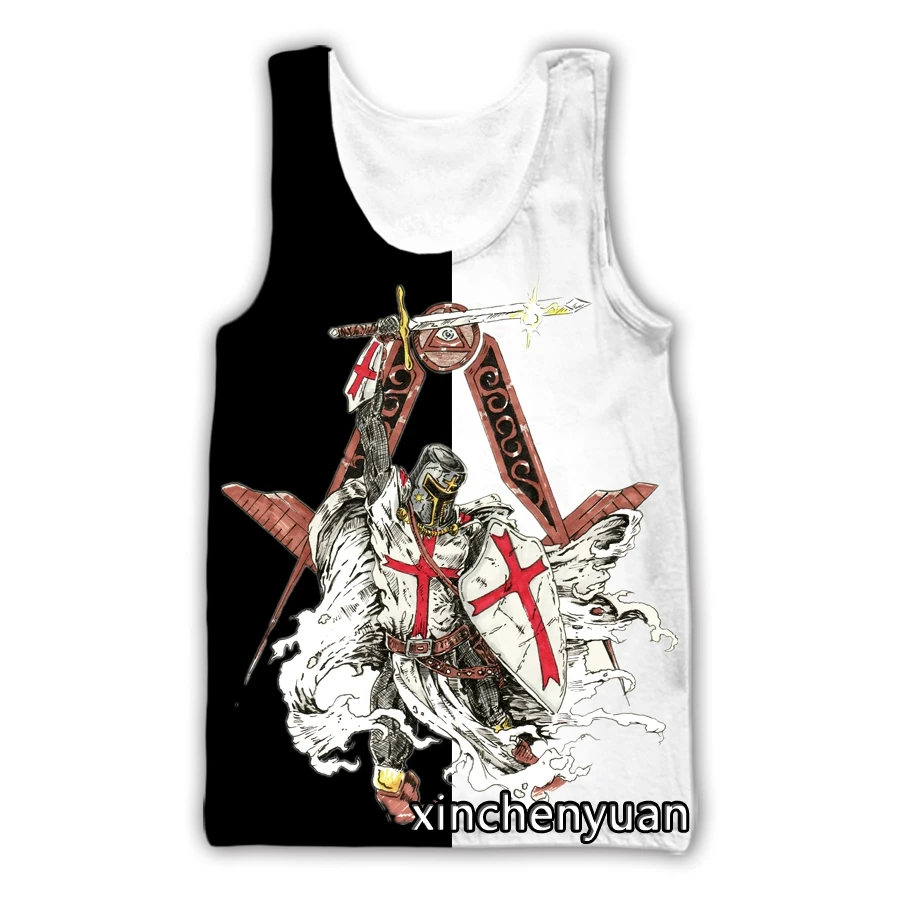 

xinchenyuan New Men/Women 3D Printed Knight Templar Casual Vest Fashion Streetwear Men Loose Sporting Tank Top D43