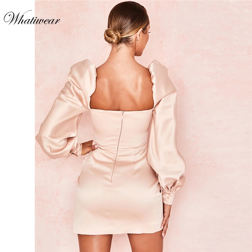 Whatiwear 2019 Летнее мини платье складные вечерние платья уличная одежда женские