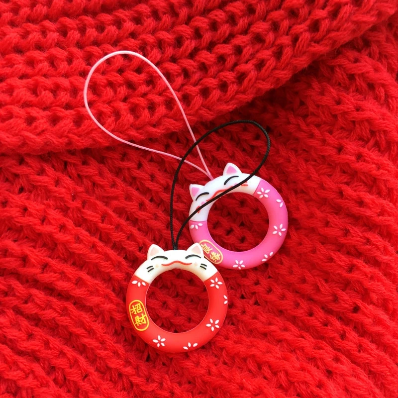 Каваи силиконовый Кот ремешок для ключей мобильный телефон шарм ремни iPhone Samsung