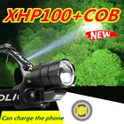 18650 лм XHP100 COB светодиодная фара самая мощная usb фара перезаряжаемый Головной фонарь охотничий головной Фонарь налобный фонарь