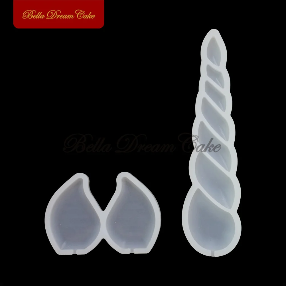 

2pcs/set unicorn Ears&Horn Shape Lollipop Silicone Mold DIY Handmade Chocolate Candy Mould Cake Decorating Tool Kitchen Bakeware