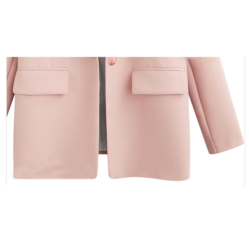 Новый Блейзер Feminino Плюс размер женский 2019 Длинный блейзер осенние розовые черные