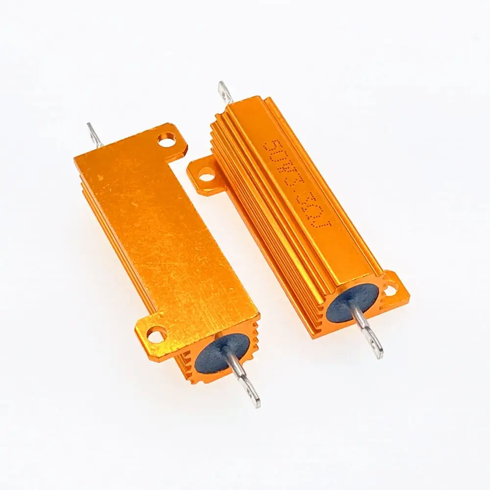 

RX24 50 Вт 100 Вт алюминиевый мощный металлический корпус чехол проволочный резистор 0,01 ~ 100 к 0,05 0,1 0,5 1 2 4 6 8 10 20 100 150 200 300 50 Ом
