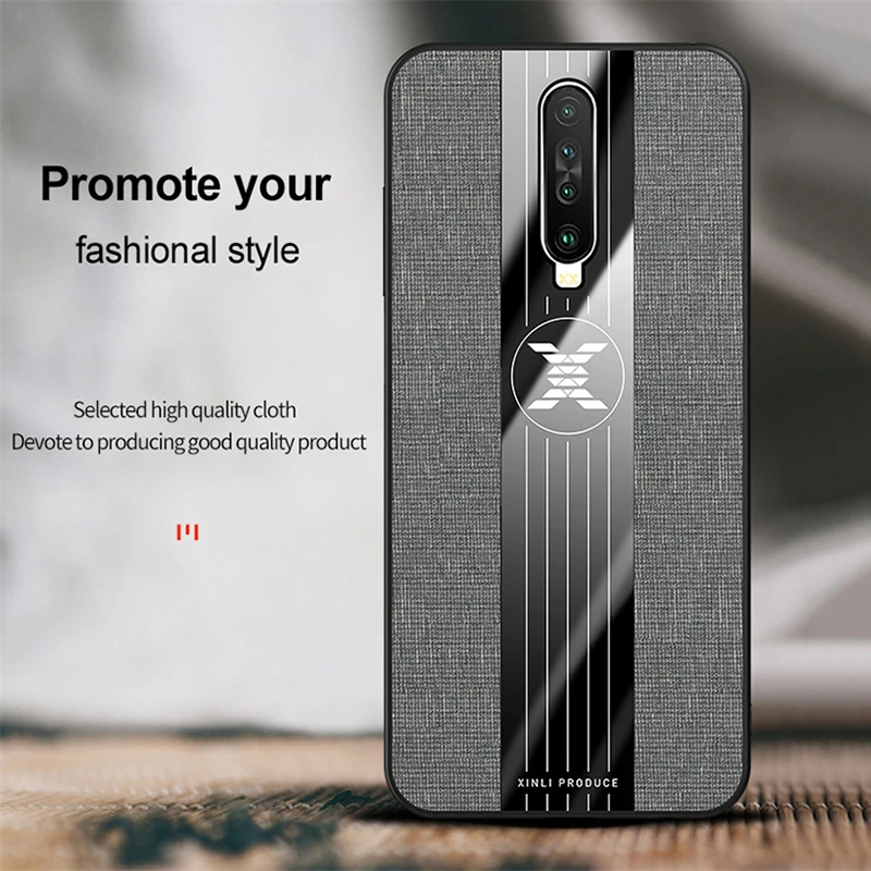Чехол MAKAVO для Xiaomi Redmi K30 чехол с кольцом держателем тканевый Жесткий мягкая рамка