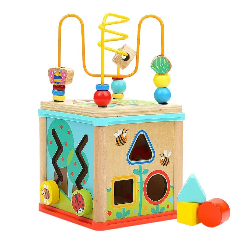 

Wooden Activity Cube-1 Year Old Short Bead Maze Toy