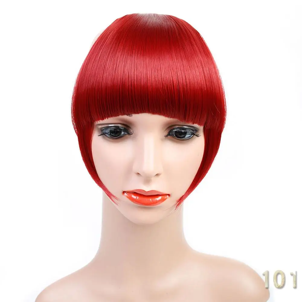 AOOSOO Synthetic bangs for white False Hair Neat Front False Fringe Thin Blunt Clip In bangs piece for Women girls - Цвет: 101