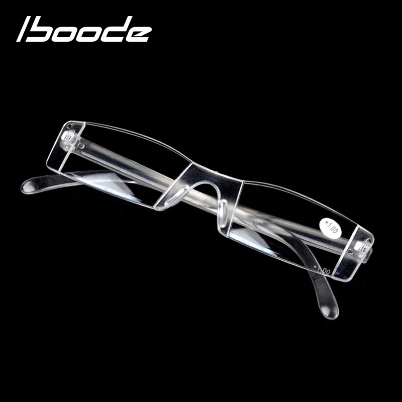 

IBOODE Frameless Reading Glasses Women Men Square Rimless Presbyopic Eyeglasses Female Male Hyperopia Eyewear Optics Spectacles