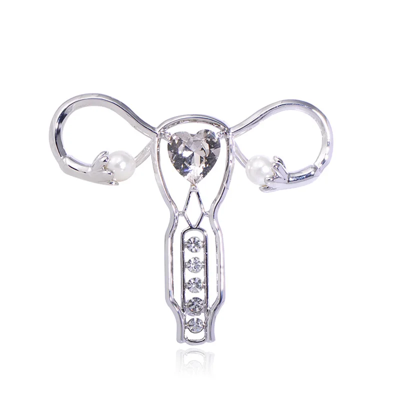 Броши Blucome Crystal Cuterus в форме матки значок с отворотом булавка искусственным