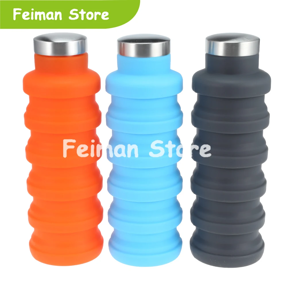 500 мл портативная силиконовая бутылка для воды Выдвижная складная кофе на