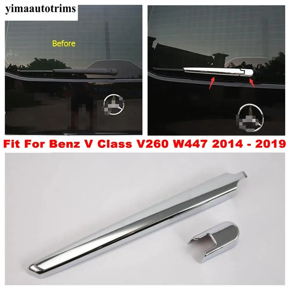 

Rear Window Wiper Cover Trim 2 Pcs ABS Chrome Exterior Refit Kit Fit For Mercedes-Benz V Class V260 W447 2014 - 2019