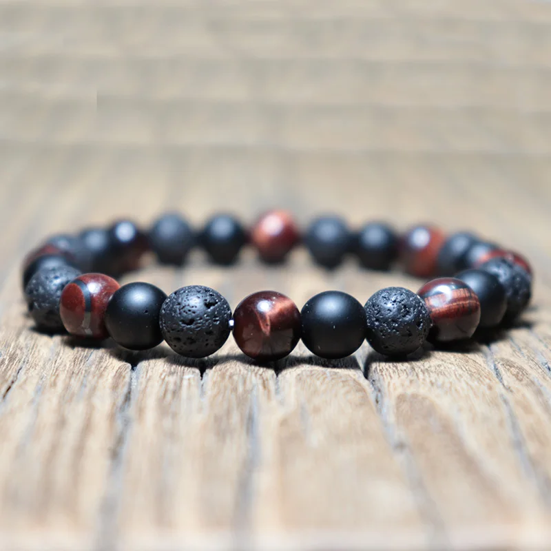 Red Tiger Eye Stone Мода ручной работы натуральный камень браслет Будда из бусин Шарм тигровый глаз/Деревянный/Малахит/Обсидиан Braclet для женщин мужчин Йога ювелирные изделия - Окраска металла: Red Tiger Eye Stone