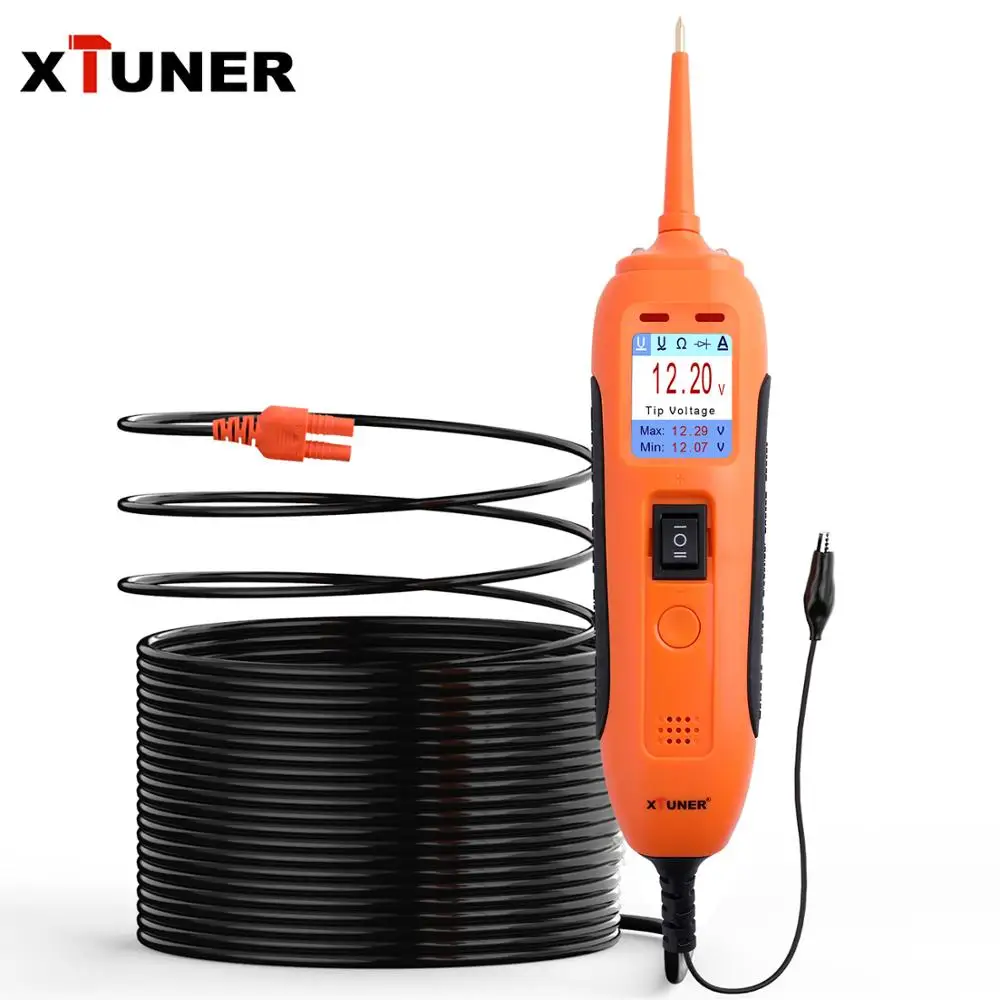 XTUNER PT101 12 В/24 В тестер автомобильной батареи тестер цепи зонд питания DC/AC электрическая цепь Авто Электрическая система сканер
