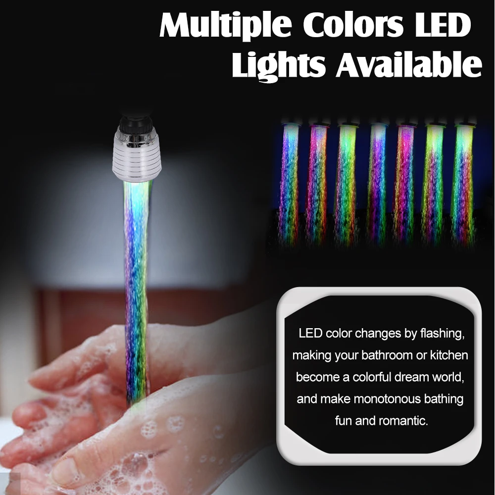 360 Rotate Swivel Faucet Nozzle Water Filter Adapter RGB LED Tap Aerator Diffuser Kitchen Accessory | Обустройство дома