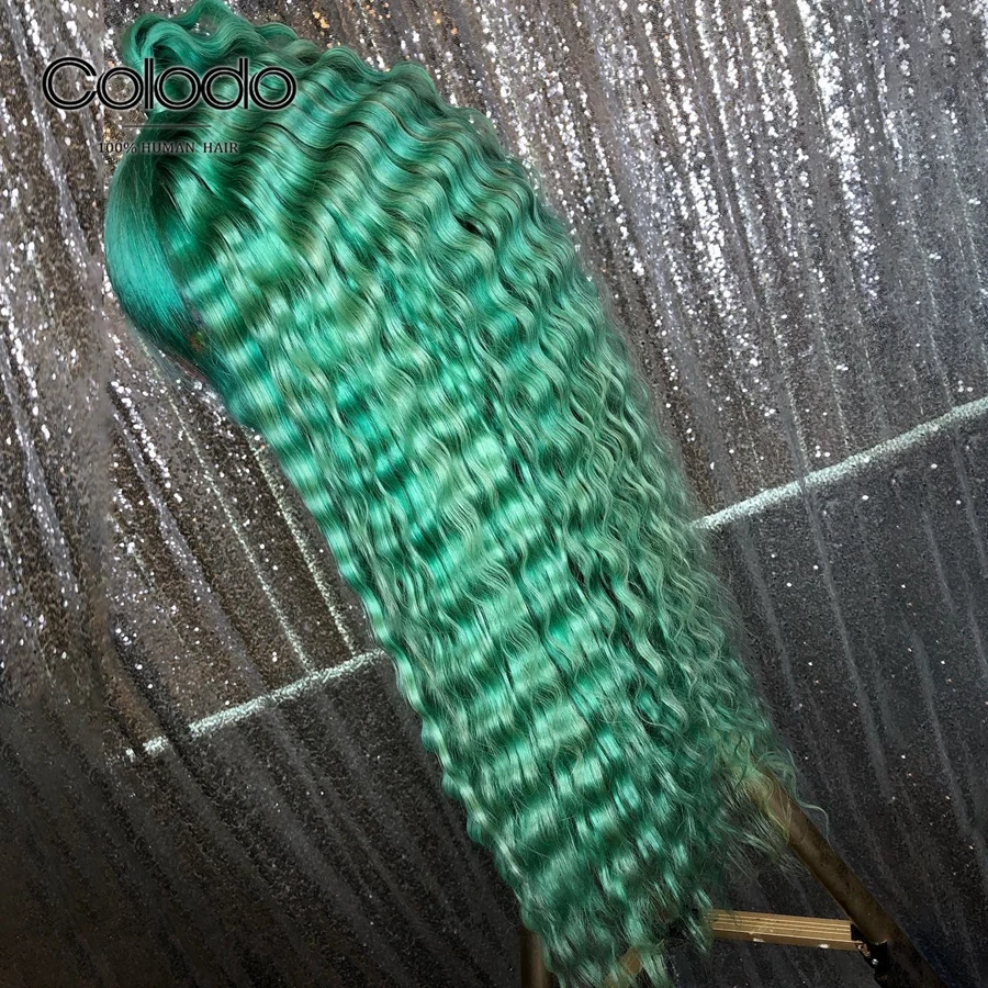 Волосы волнистые COLODO кружевные передние волосы зеленого цвета Remy для женщин |