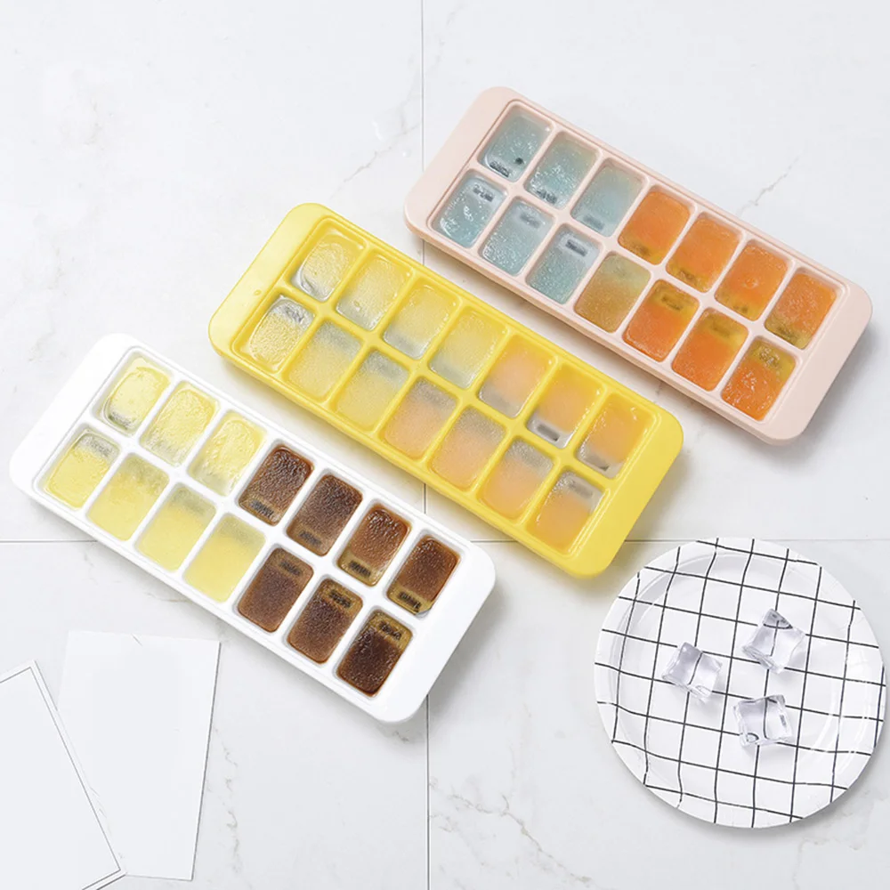 

Freezing Ice Cube Mould Snacks making Home 14-Grids Plastic Tray Maker