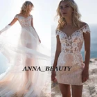 Свадебные платья Anna Beauty, модель 2022 года, со съемным шлейфом, женское платье-футляр, свадебное платье