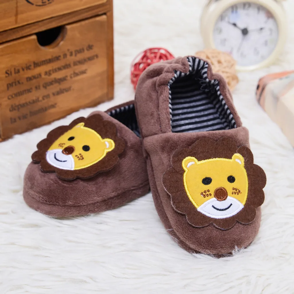 Детские хлопковые домашние тапочки детская зимняя обувь для мальчиков и девочек