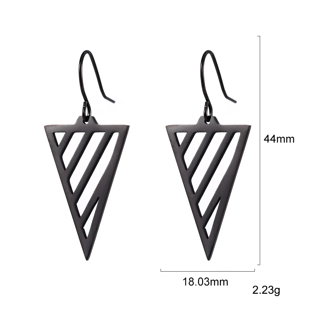 Серьги SKYRIM женские винтажные геометрические треугольные из нержавеющей стали
