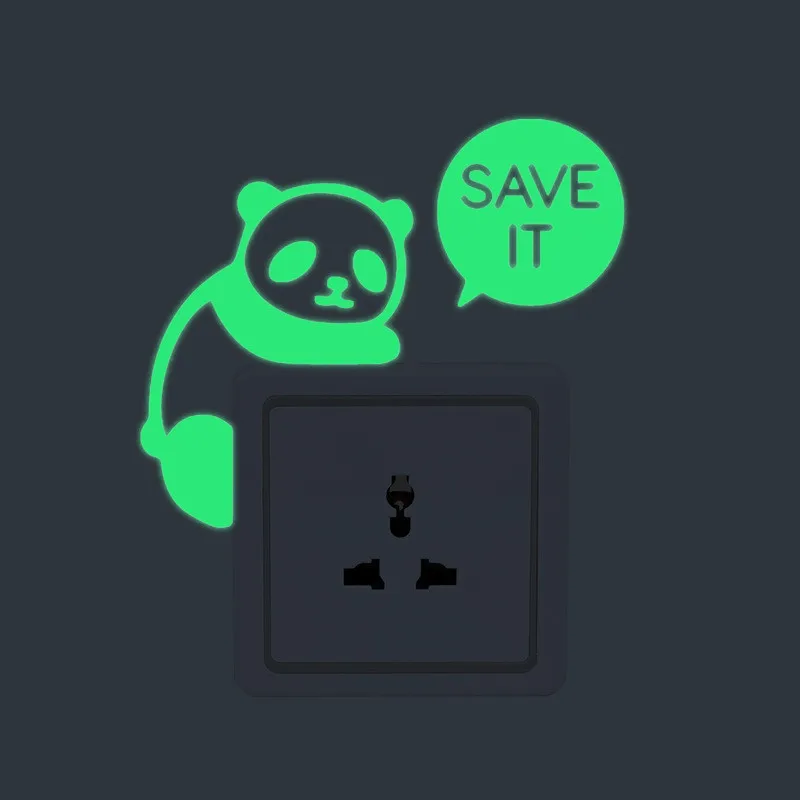 Светящаяся панда мультяшный переключатель наклейки светящаяся наклейка