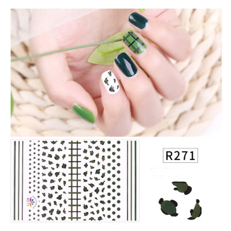 9 шт./компл. 3D Мути цветная наклейка для ногтей Летний Цветок Клей DIY домашний