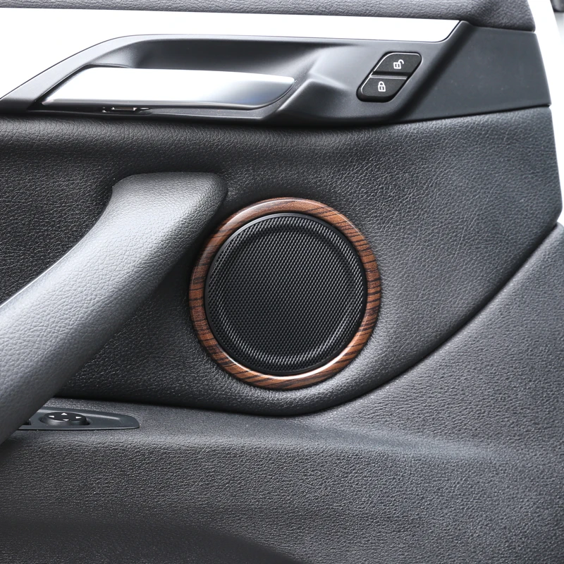 

4pcs Pine Wood Grain Car Door Speaker Ring Trims For BMW X1 f48 2016-2019 For BMW X2 F47 2018 2 Series F45 F46 2014-2019