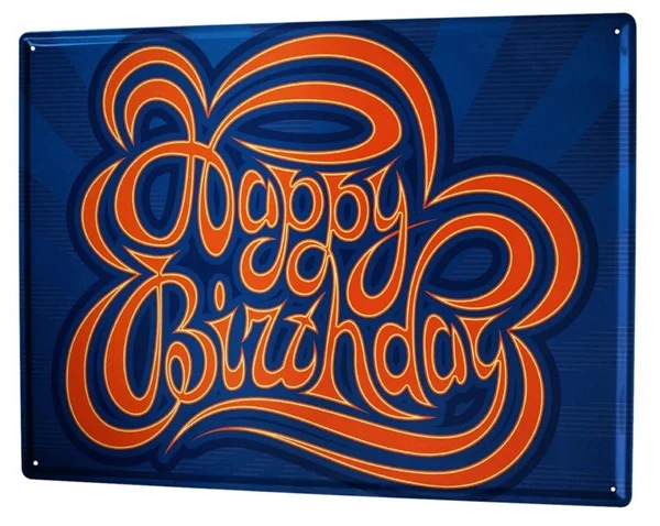 Жестяной знак Веселая день рождения открытка с днем | Дом и сад