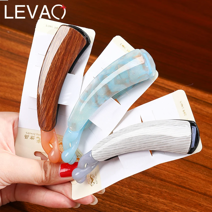 Женская заколка для волос Levao Marbling простая акриловая с зубчиками волос| |