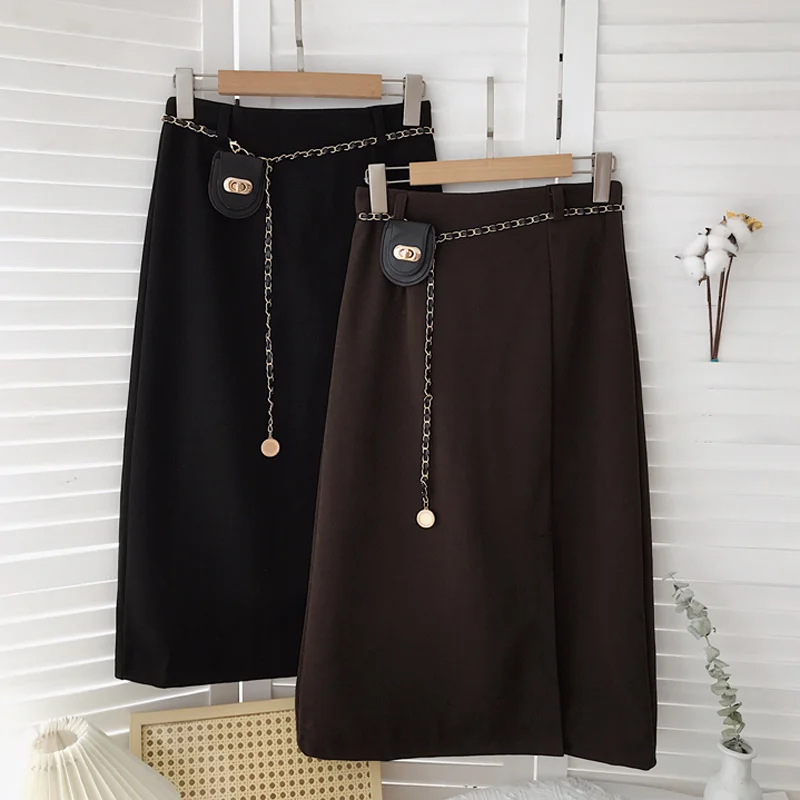 Женская шерстяная юбка средней длины приталенная трапециевидная с высокой