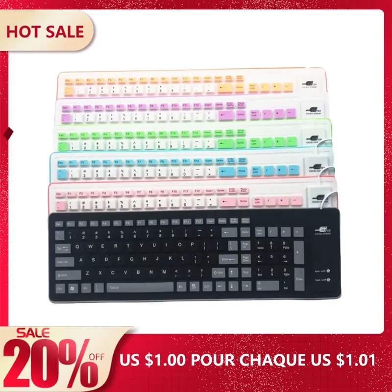 

XNCORN Keyboard 103 Keys Wired Keyboard USB Receiver Support Backlight Waterproof Silicone Material