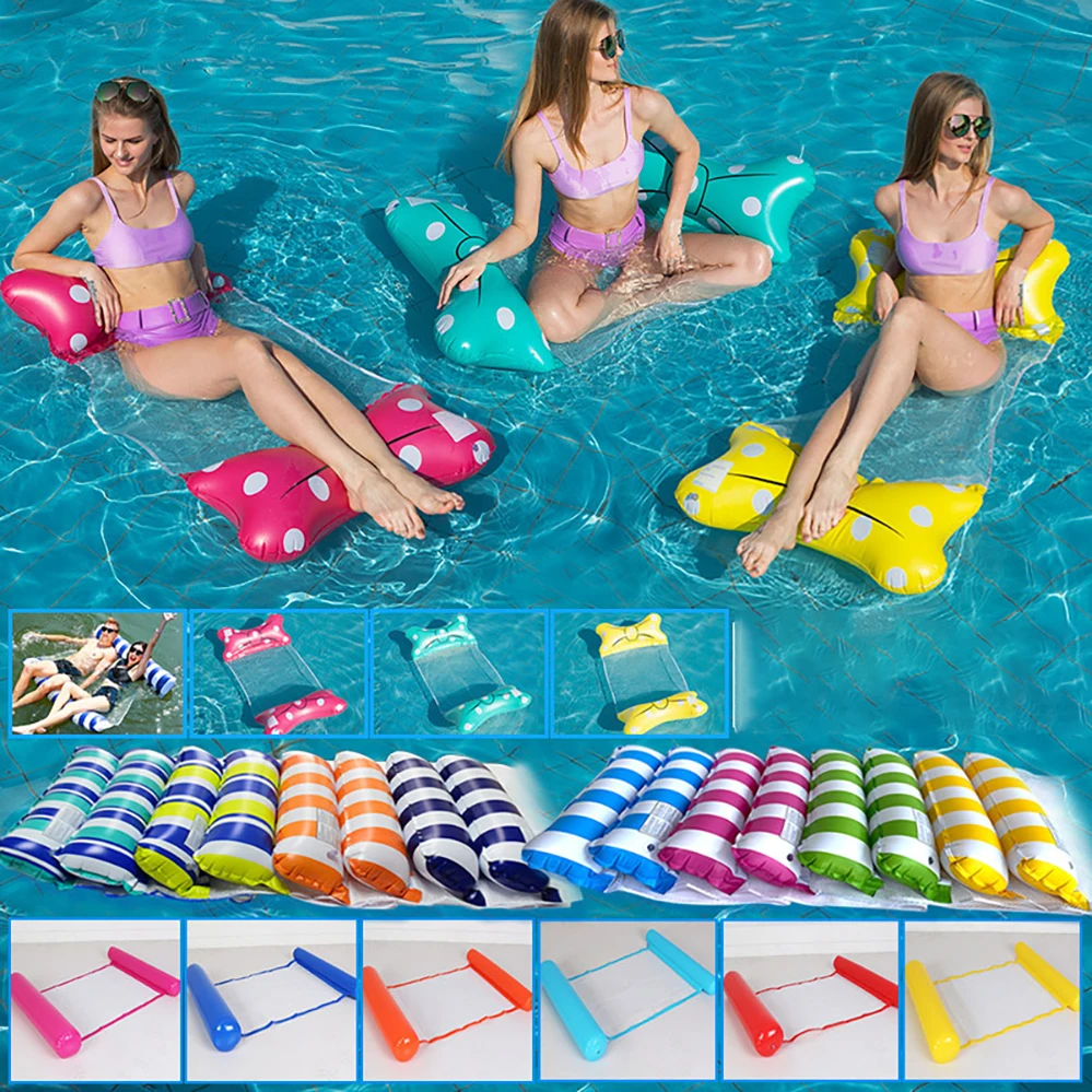 

Floating Toys Inflatable Hammock Bed Chair Swimming Pool Fruit Water Sport Mattress Floating Row Big Sale Float Lounger
