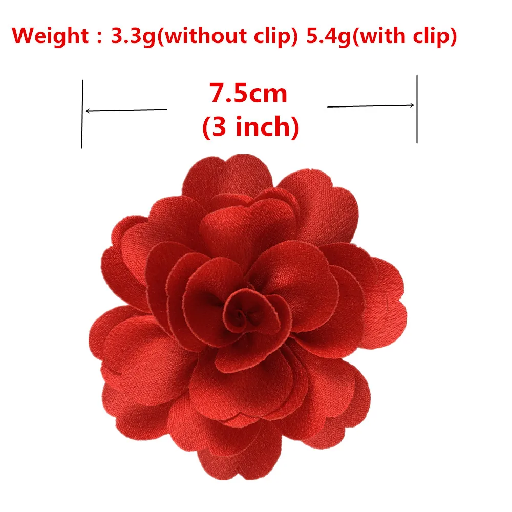 100 шт./лот оптовая продажа шикарный тканевый цветочный принт с/без заколки для