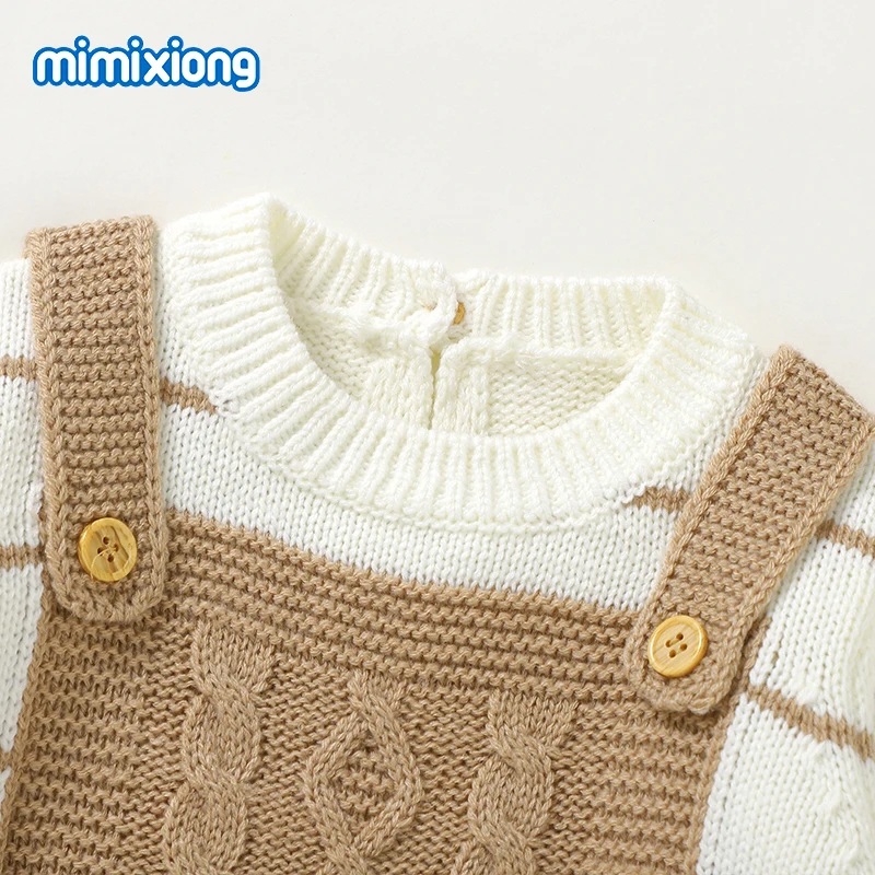 Baby Rompers Knitted Newborn Boys Girls Long Sleeve Jumpsuits Outfits Autumn Winter Casual Infant Unisex Outerwear Clothes 0-18m 2
