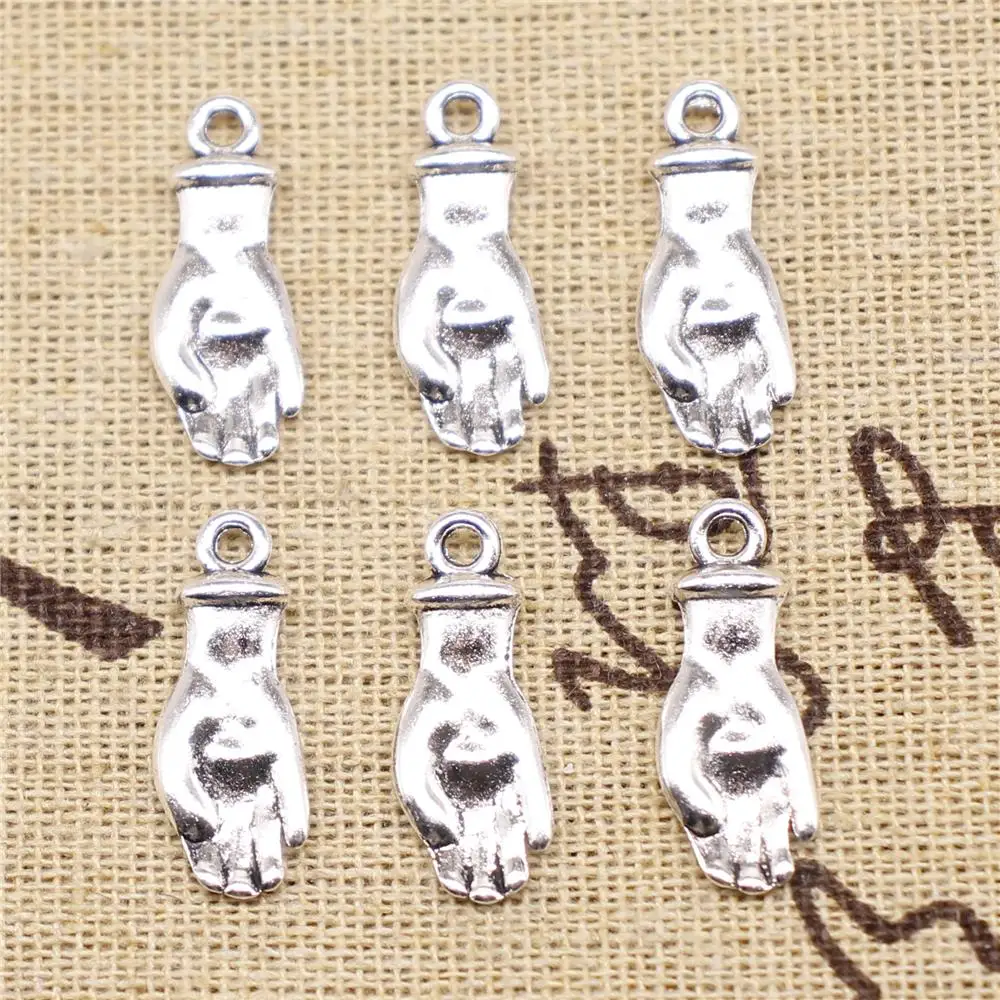 

Designer Charms DIY 20pcs 22x8mm Antique Silver Color Palm Charms