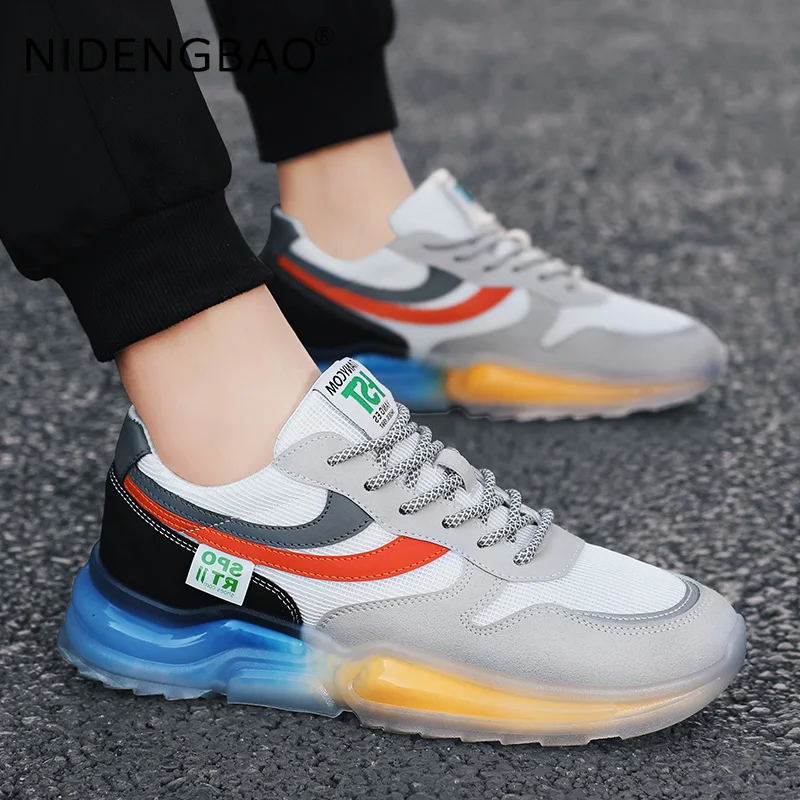 Men's Sneakers Running Shoes Mesh Breathable Damping Soft Sole Outdoor Walking Jogging Casual Sports Shoes Tenis Masculino 39-44