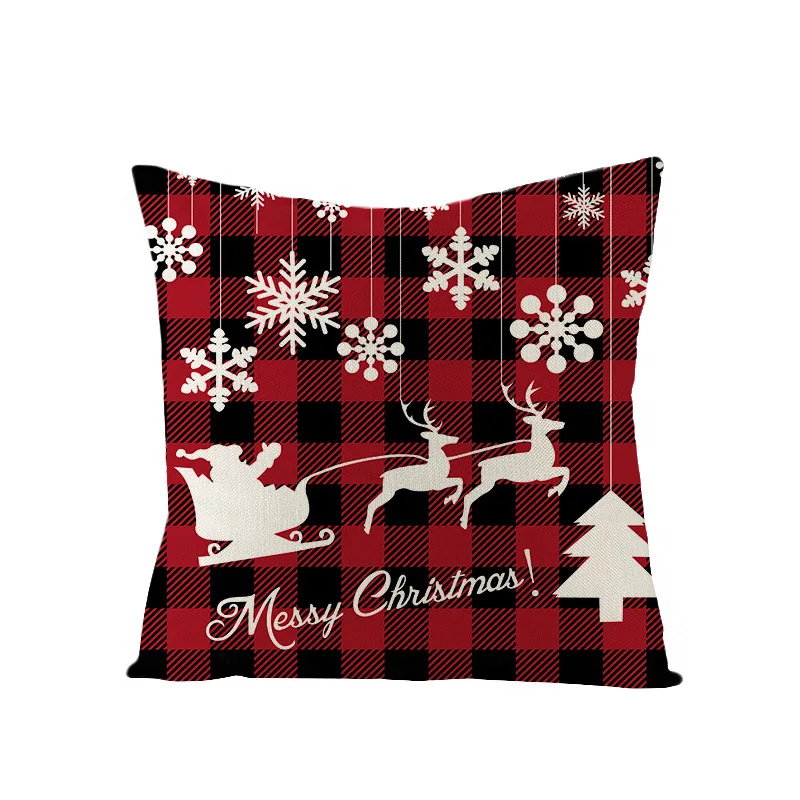 

45x45cm Christmas Cushion Cover Cotton Linen Sofa Pillow Cover Case Seat Car Throw Pillowcase Christmas Decorative Home Decor
