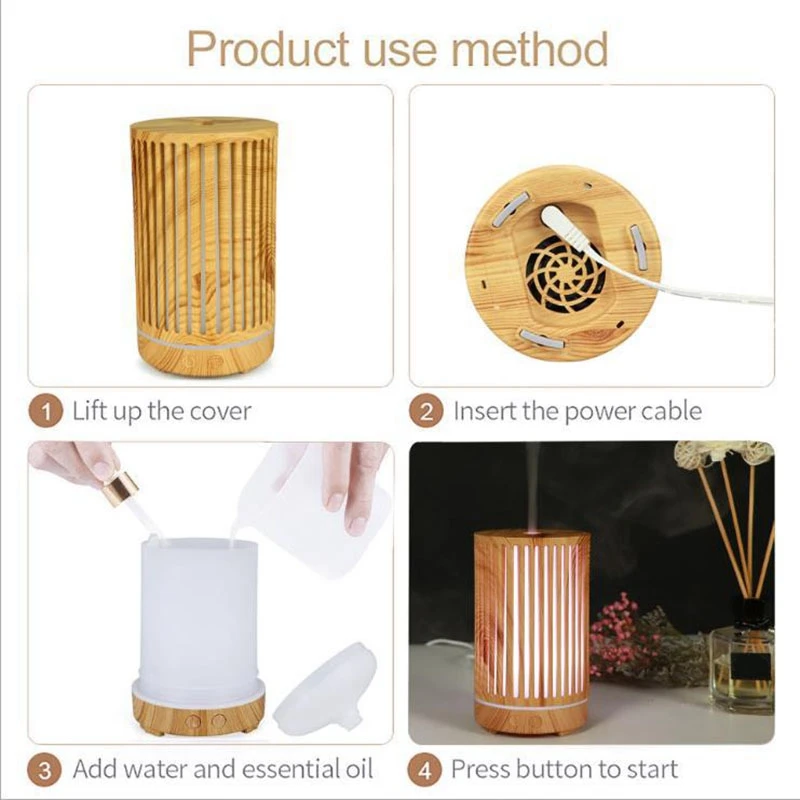 

Bamboo Tube Essential Oil Drop Aroma Diffuser Humidifier Home Office Bedroom Diffuser Eu Plug