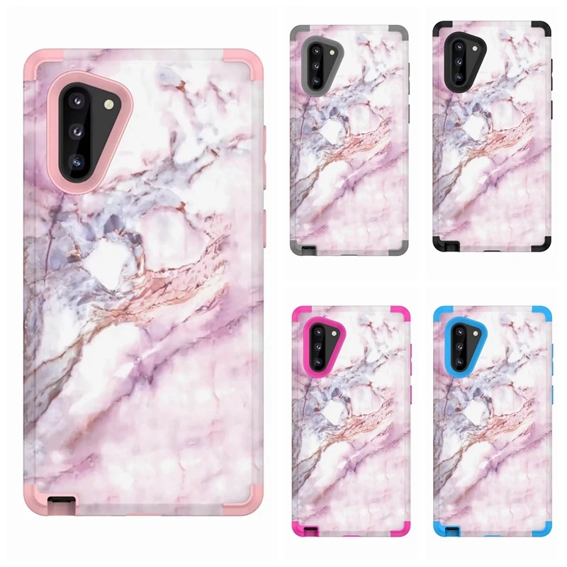 Мраморный ударопрочный чехол для Samsung Note 10 Note10 Pro Armor Granite Hybrid Rock Defender Hard PC + TPU 3 в 1