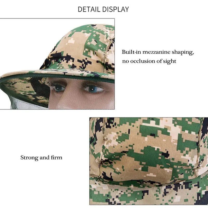 Mosquito Hat Fish Beekeeping Gauze Head Net Cap Anti Sun Protection Field Jungle Mask Face Protect Cover Hats | Спорт и развлечения