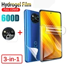 Гидрогелевая пленка 3-в-1, Защитная пленка для объектива камеры xiaomi POCO X3 NFC Pro, передняя и задняя пленка для poco poko m 3 pro m3pro
