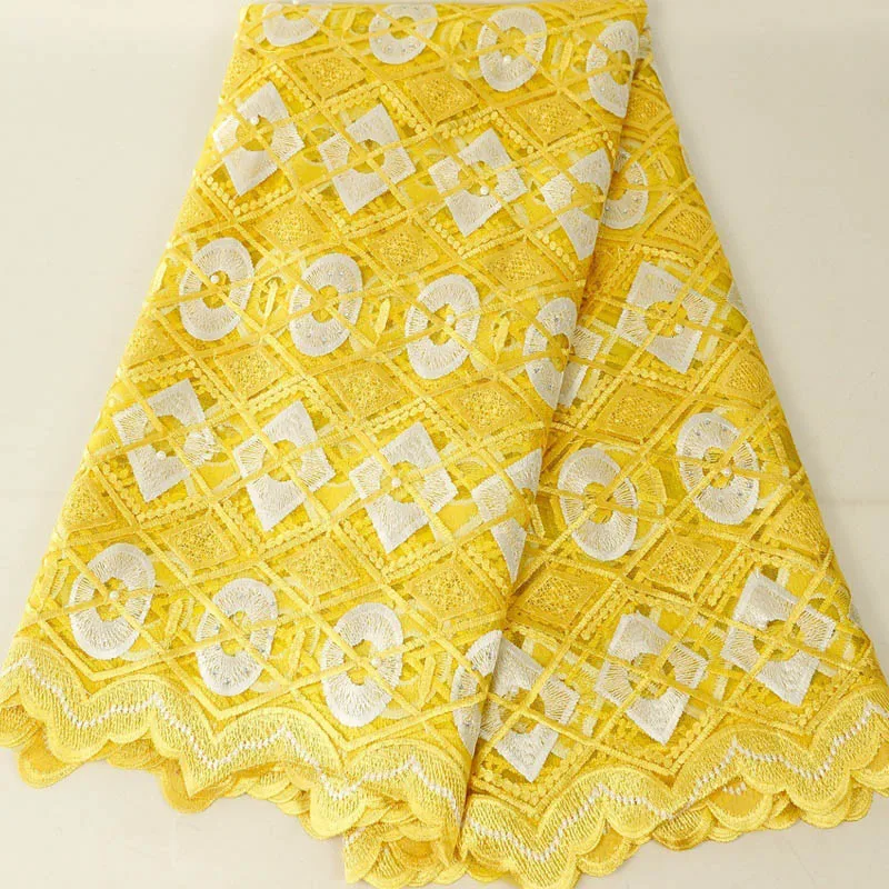 Высококачественная швейцарская вуаль кружева вышивка хлопок африканская сухая