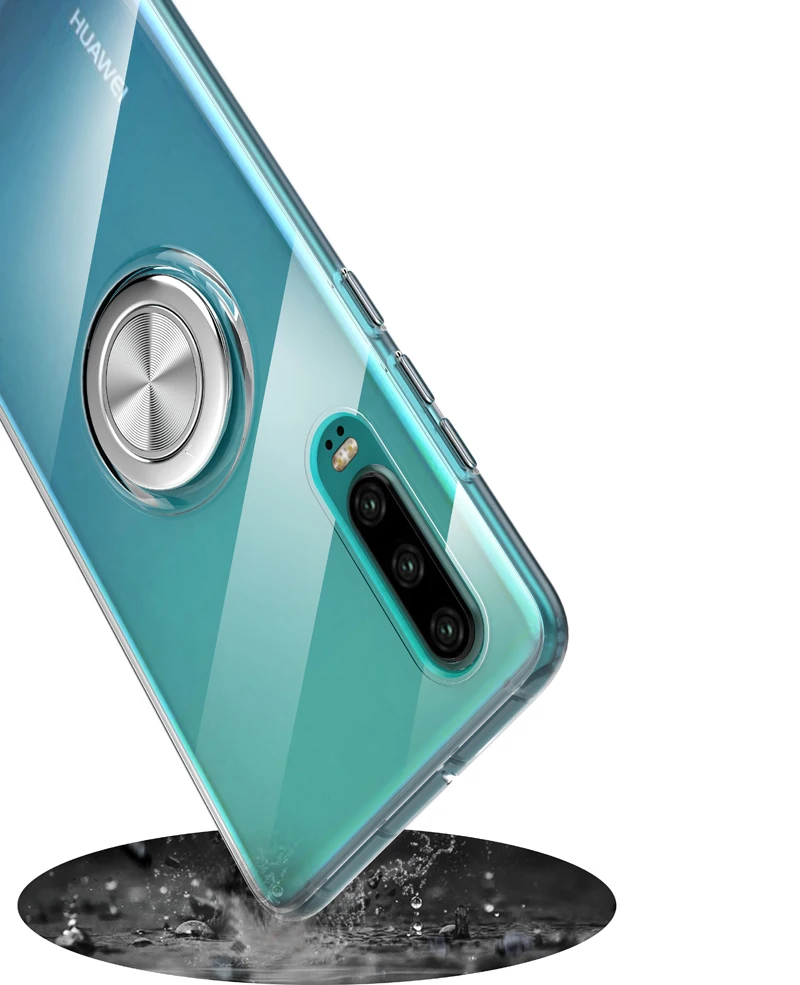 Чехол для Huawei P30 Lite Роскошный чехол с магнитным кольцом-подставкой мягкие